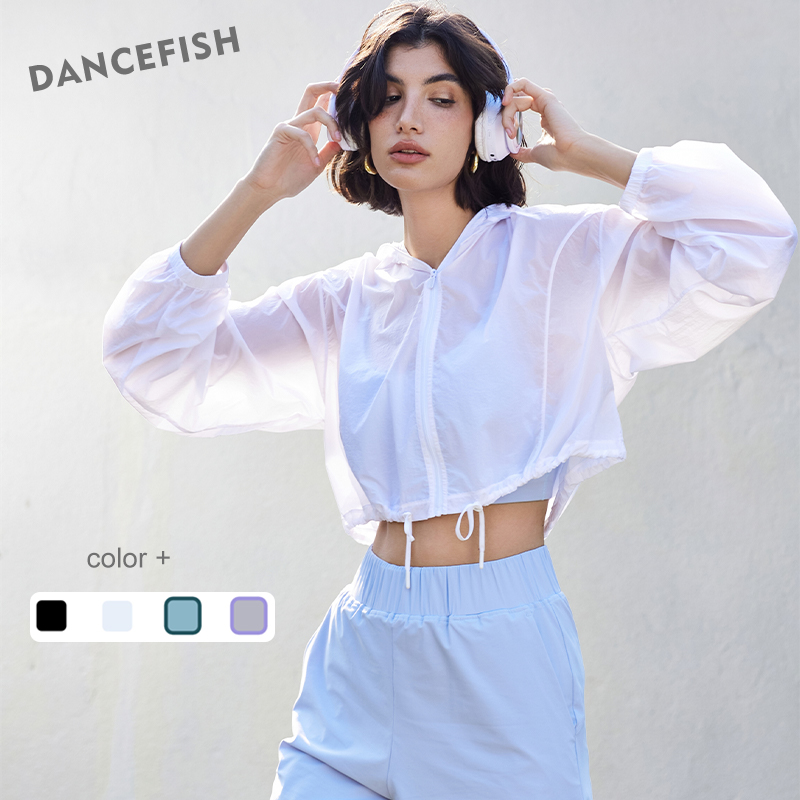 Outdoor Sport Jacket Women'S - DANCEFISH yeni hafif Yoga ceketi gevşek