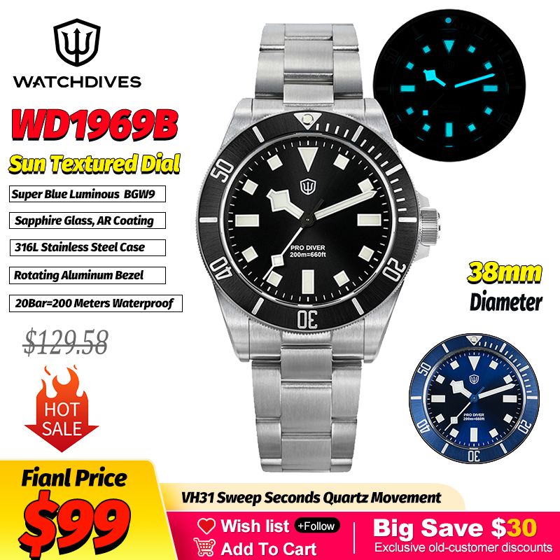Outdoor Sport Smart Watch - Watchdives WD1969 Güneş Dokulu Moda Kuvars